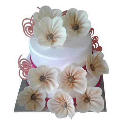"Floral Cake weight - 4kgs (2 step) - Click here to View more details about this Product